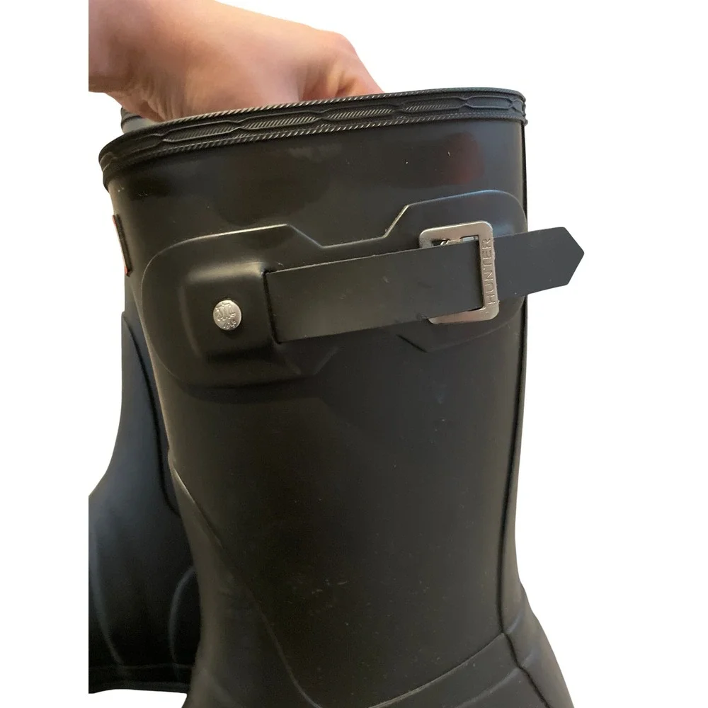 Hunter Original Short Boot Matte Black Waterproof Rain Boots Size 9